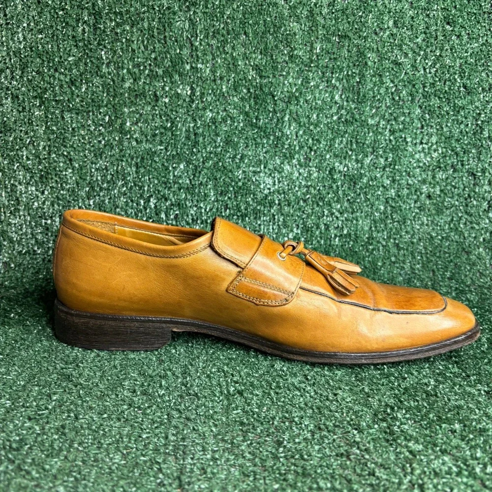 Johnston Murphy J&M 1850 Tassel Loafers Leather Slip On Tan Mens Shoes Size 12 M